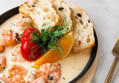 Креветки в сковородочке